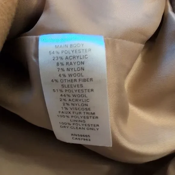 NWT Rachel Parcell Camel Plaid Cropped Coat Polyester Wool Blend Size XS - Picture 9 of 12